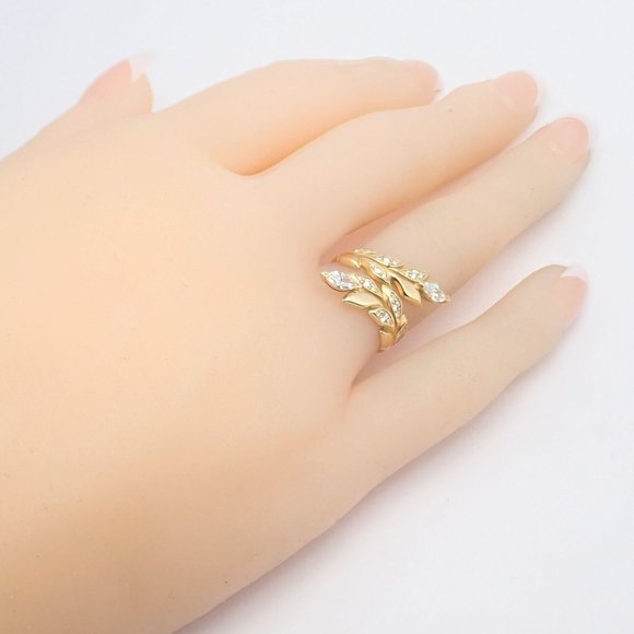 Authentic! Tiffany & Co 18k Yellow Gold Diamond Victoria Vine Bypass Ring - Picture 5 of 16